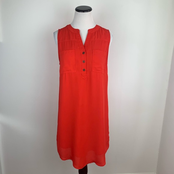 red shift dress sleeveless